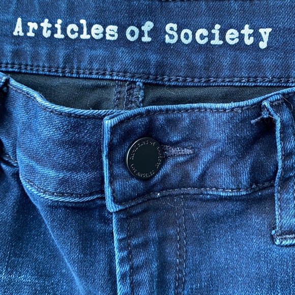 Articles of Society Dark Blue Carly Cut Off Hem Skinny Jeans Size 26 - Picture 5 of 12